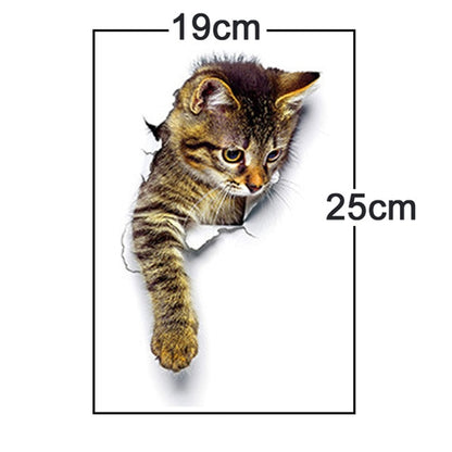 Cute Kitten Animal Cartoon 3D Wall Sticker