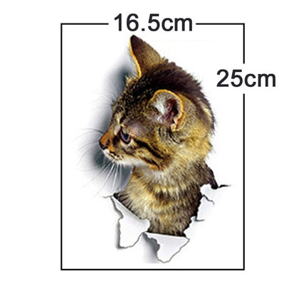 Cute Kitten Animal Cartoon 3D Wall Sticker