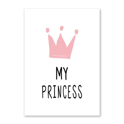 Pink Cartoon Nursery Children Wall Art Mural