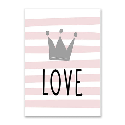 Pink Cartoon Nursery Children Wall Art Mural