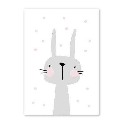 Pink Cartoon Nursery Children Wall Art Mural
