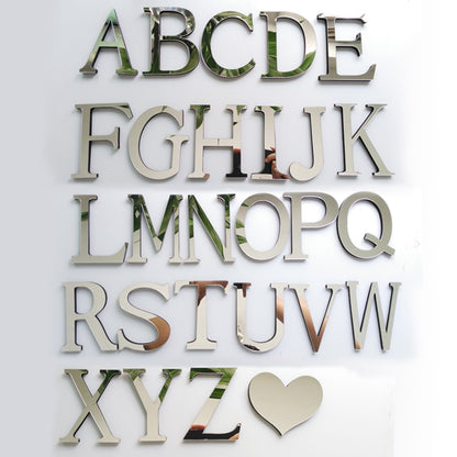 New Acrylic Mirror 3D DIY Alphabets Wall Stickers