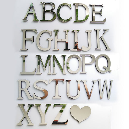 New Acrylic Mirror 3D DIY Alphabets Wall Stickers