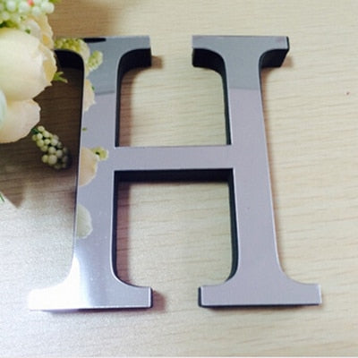 New Acrylic Mirror 3D DIY Alphabets Wall Stickers