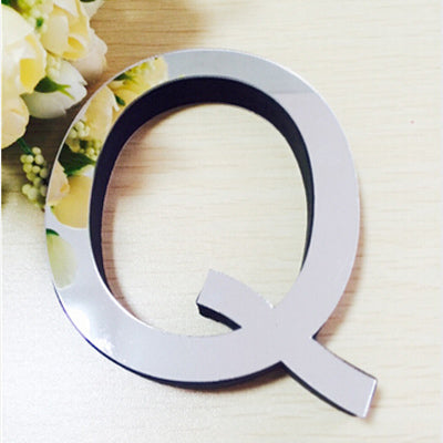 New Acrylic Mirror 3D DIY Alphabets Wall Stickers