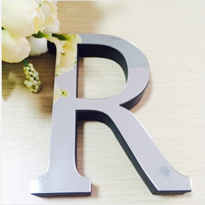 New Acrylic Mirror 3D DIY Alphabets Wall Stickers