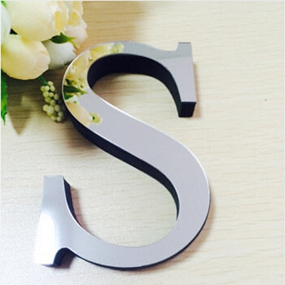 New Acrylic Mirror 3D DIY Alphabets Wall Stickers