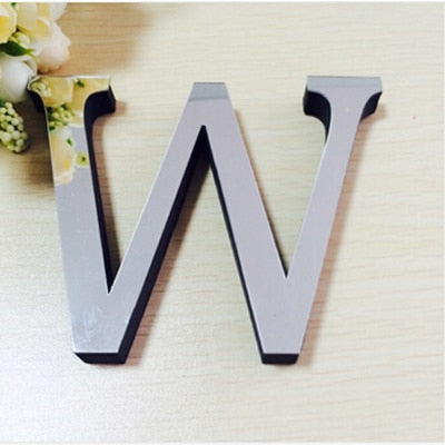 New Acrylic Mirror 3D DIY Alphabets Wall Stickers