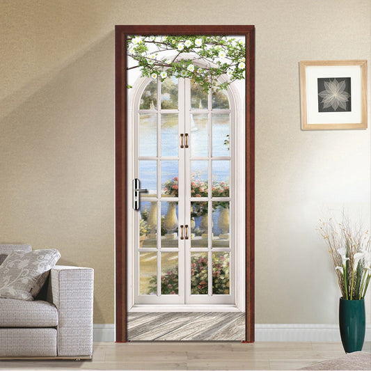 3D European Style Arch Door Sticker