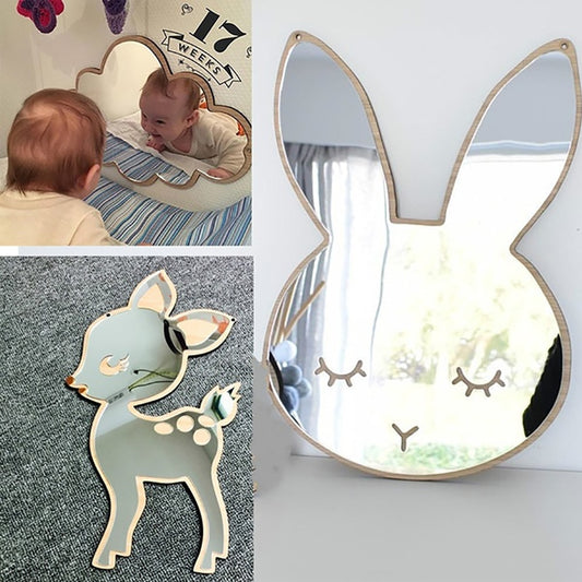 Children Cartoon Star Wood Acrylic Decorative Mirror