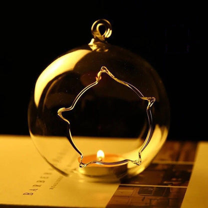 Crystal Glass Hanging Candle Holder