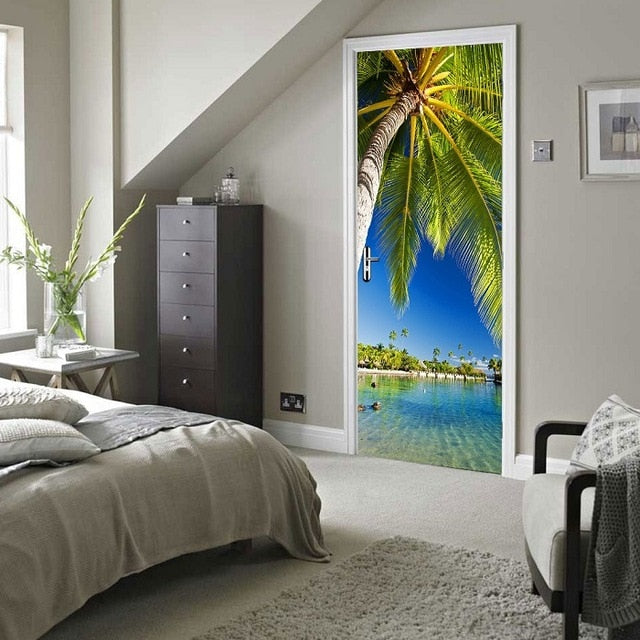 3D Beautiful Landscape Adhesive Door Stickers