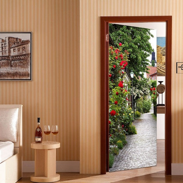 3D Beautiful Landscape Adhesive Door Stickers