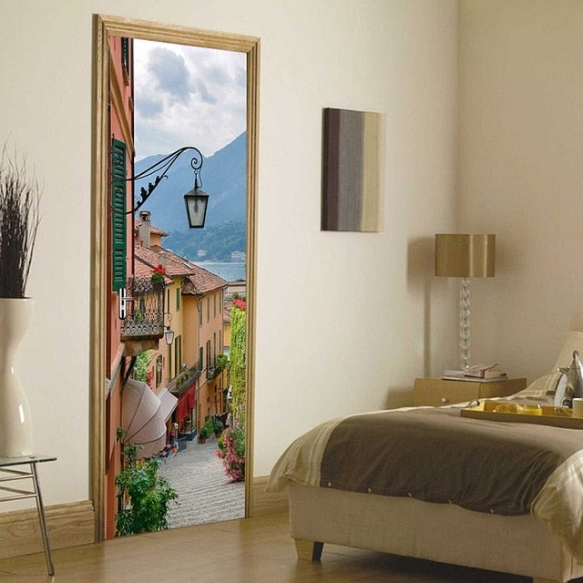 3D Beautiful Landscape Adhesive Door Stickers