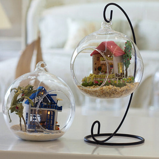 Retro Glass Ball Hanging Candle Holder