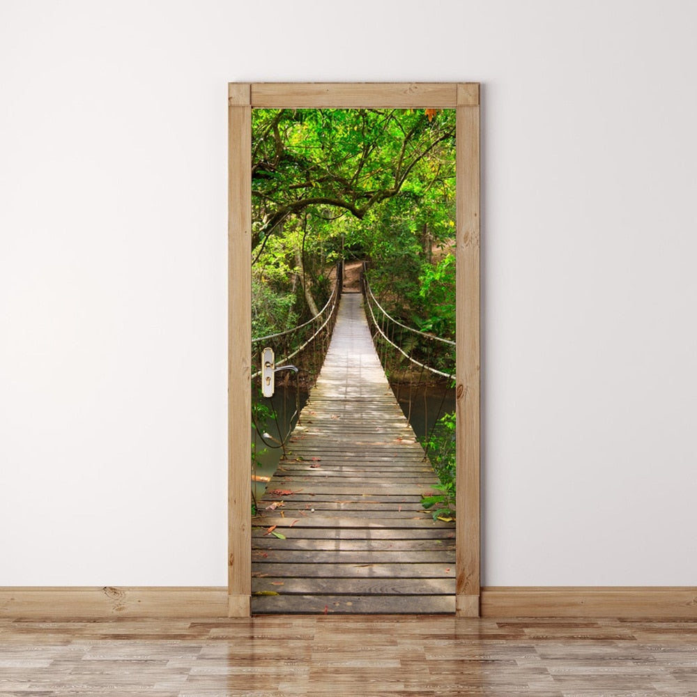 3D Forest Wall Mural Art Door Sticker