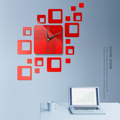 Acrylic Modern DIY 3D Wall Clock Decorative Mirrors