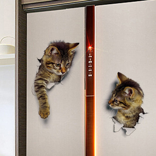 3D Cute Cats Wall Stickers