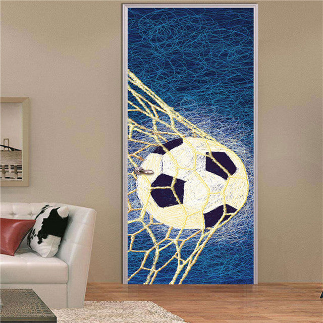 3D Lover In The Colored Woods Oil Painting Door Sticker