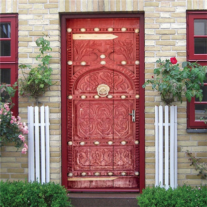 3D Lover In The Colored Woods Oil Painting Door Sticker