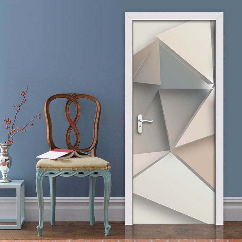 Creative Geometric Pattern PVC Waterproof Door Stickers
