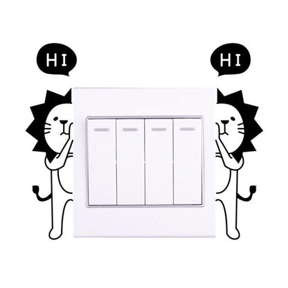 DIY Funny Cute Sleeping Cat Dog Switch Wall Stickers