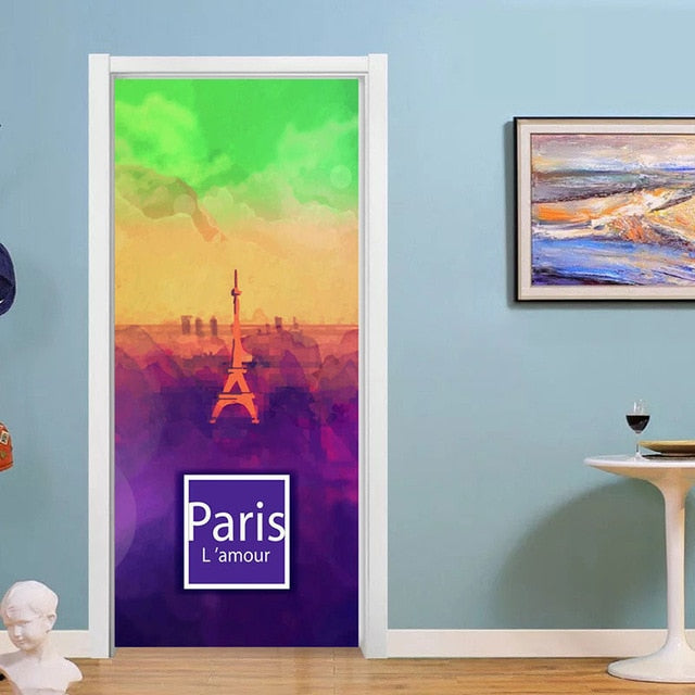 Simple Waterproof European Door Stickers